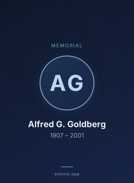 Memorial portrait of Alfred G. Goldberg