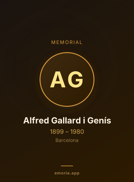 Memorial portrait of Alfred Gallard i Genís