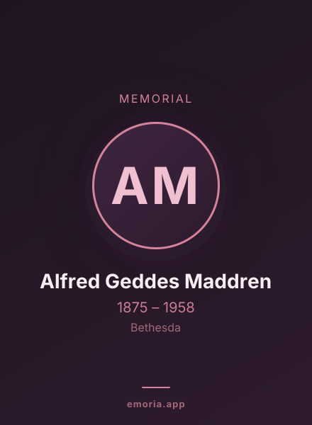 Memorial portrait of Alfred Geddes Maddren