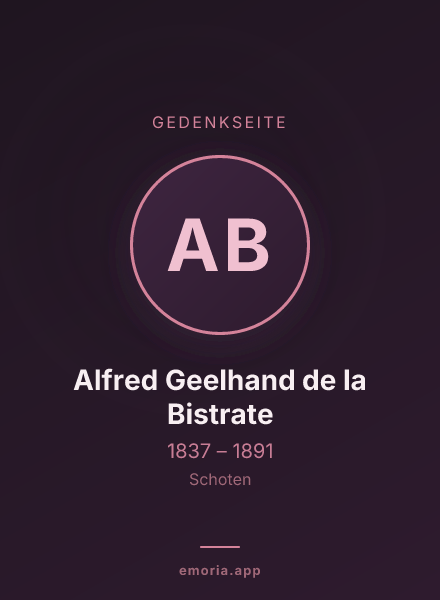 Gedenkportrait von Alfred Geelhand de la Bistrate