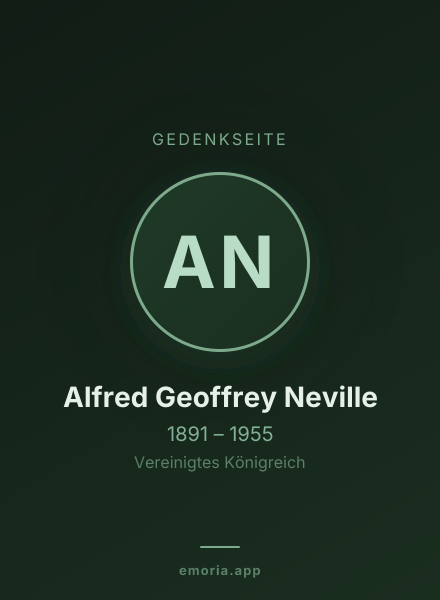 Gedenkportrait von Alfred Geoffrey Neville