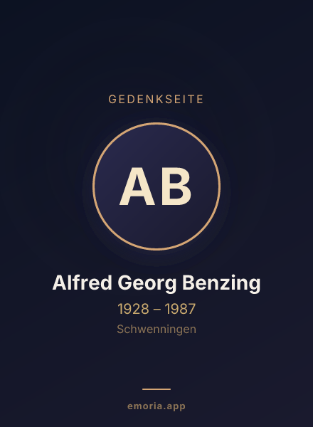 Gedenkportrait von Alfred Georg Benzing