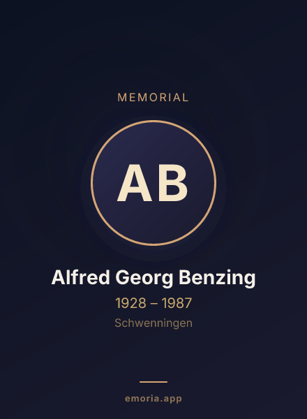 Memorial portrait of Alfred Georg Benzing