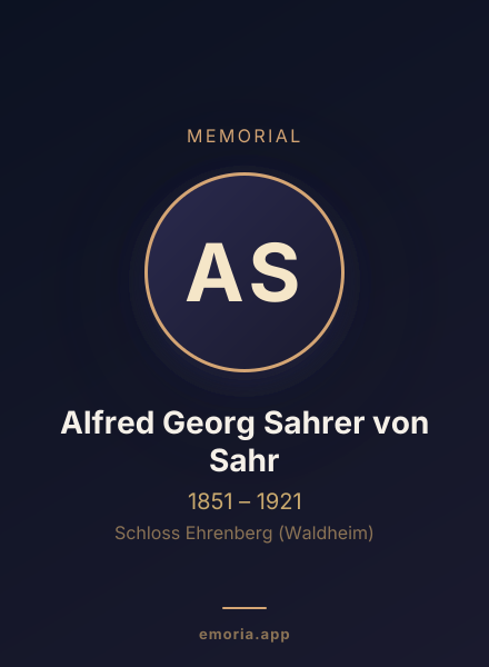 Memorial portrait of Alfred Georg Sahrer von Sahr