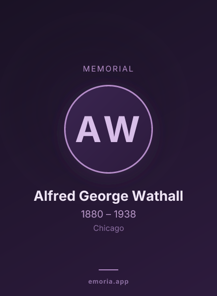 Memorial portrait of Alfred George Wathall