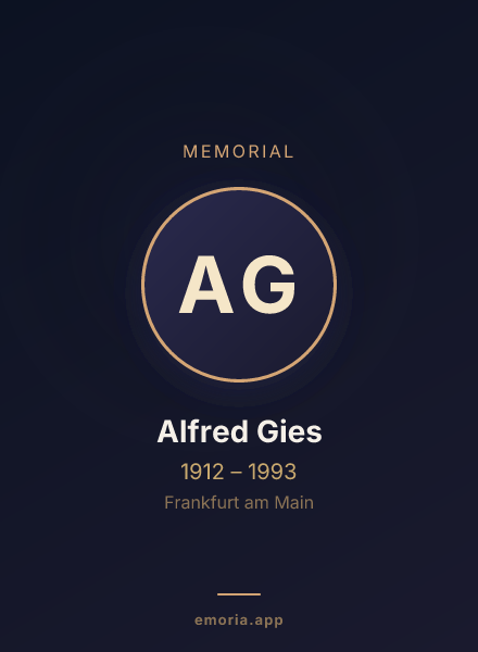 Memorial portrait of Alfred Gies