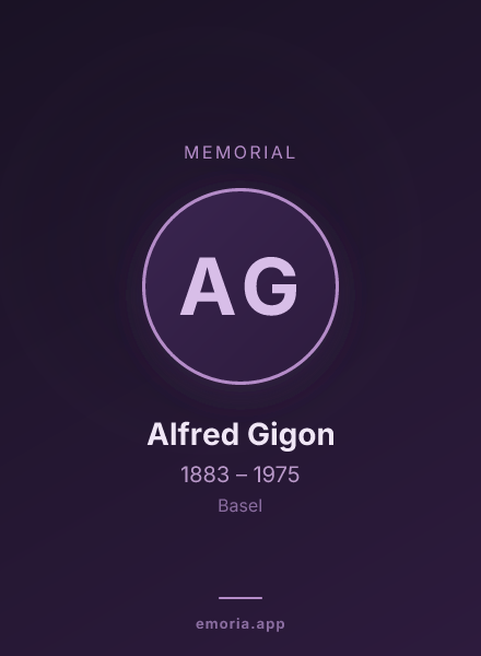 Memorial portrait of Alfred Gigon