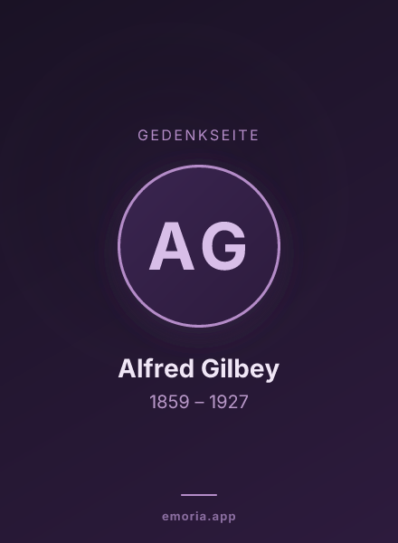 Gedenkportrait von Alfred Gilbey