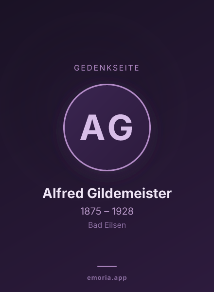 Gedenkportrait von Alfred Gildemeister
