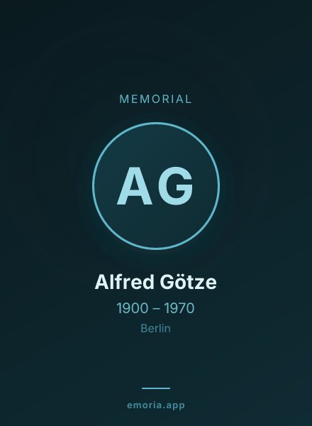 Memorial portrait of Alfred Götze