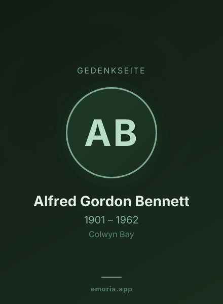 Gedenkportrait von Alfred Gordon Bennett