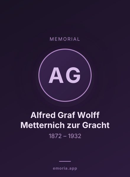 Memorial portrait of Alfred Graf Wolff Metternich zur Gracht