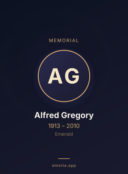 Memorial portrait of Alfred Gregory