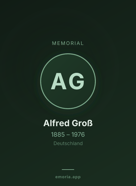 Memorial portrait of Alfred Groß