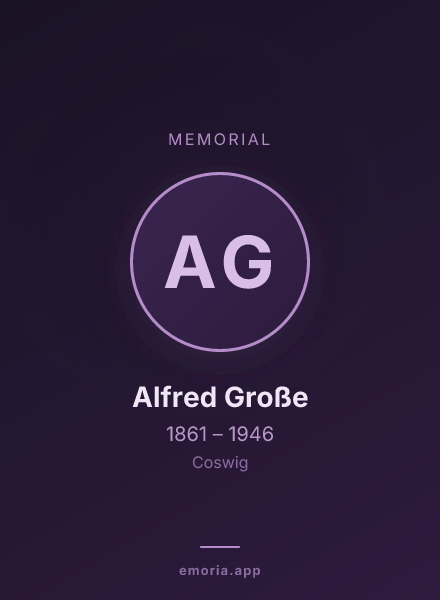 Memorial portrait of Alfred Große