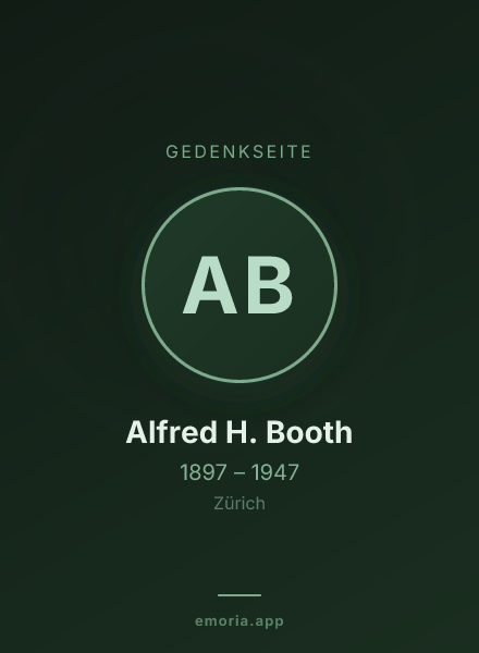 Gedenkportrait von Alfred H. Booth