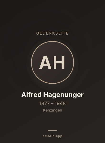 Gedenkportrait von Alfred Hagenunger