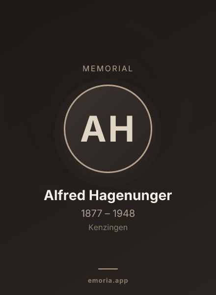 Memorial portrait of Alfred Hagenunger