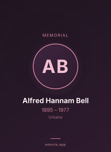 Memorial portrait of Alfred Hannam Bell