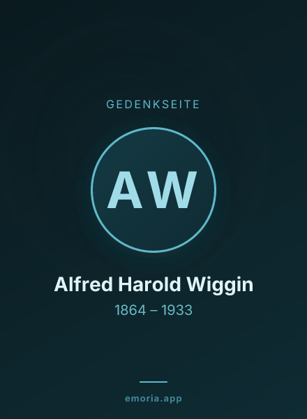 Gedenkportrait von Alfred Harold Wiggin