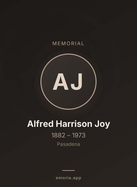 Memorial portrait of Alfred Harrison Joy