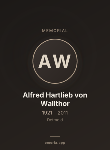 Memorial portrait of Alfred Hartlieb von Wallthor