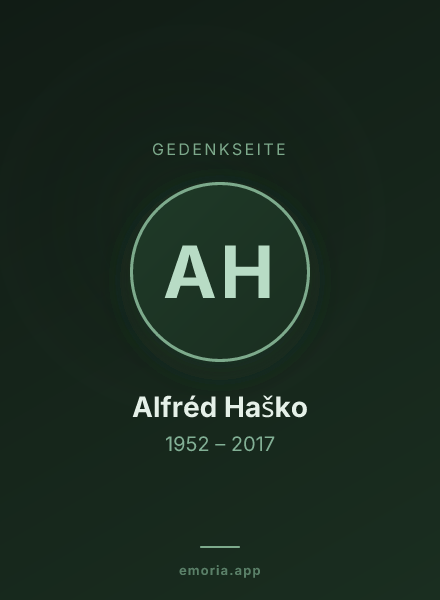 Gedenkportrait von Alfréd Haško