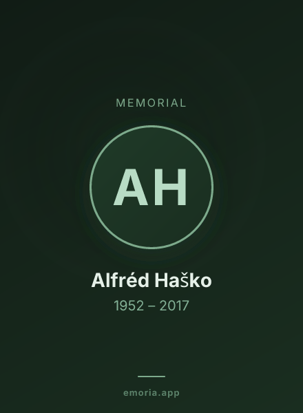 Memorial portrait of Alfréd Haško