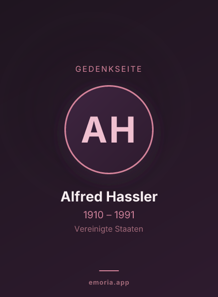 Gedenkportrait von Alfred Hassler