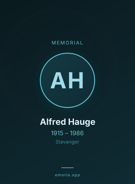 Memorial portrait of Alfred Hauge