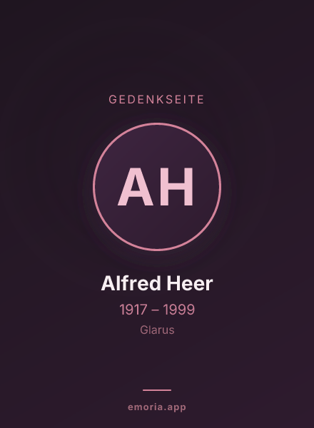 Gedenkportrait von Alfred Heer