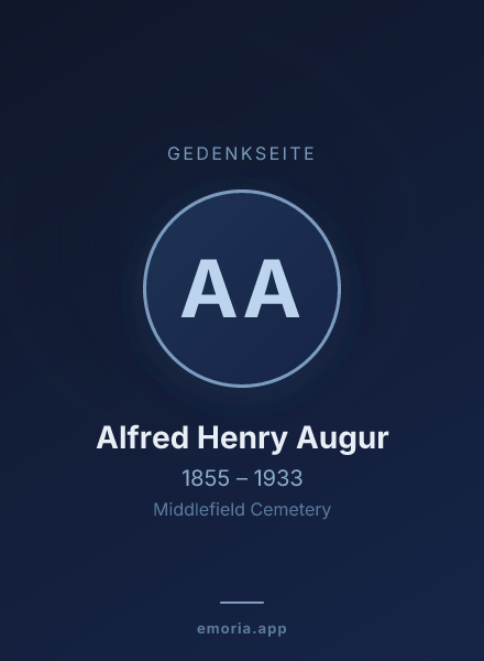 Gedenkportrait von Alfred Henry Augur