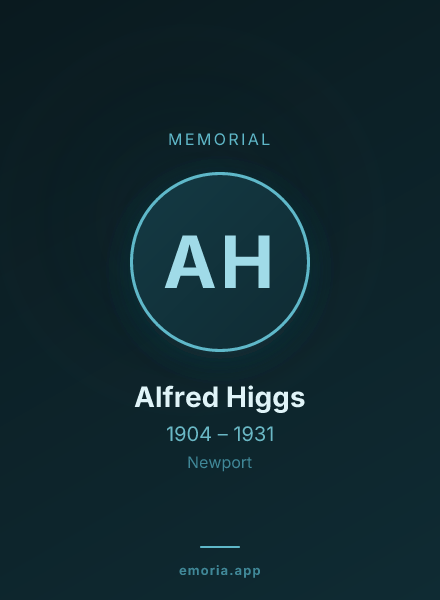 Memorial portrait of Alfred Higgs