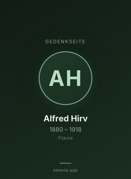 Gedenkportrait von Alfred Hirv