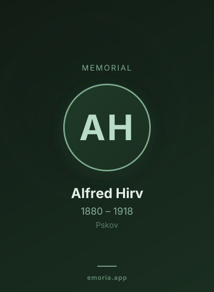 Memorial portrait of Alfred Hirv