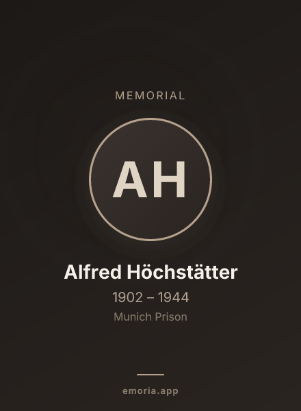 Memorial portrait of Alfred Höchstätter