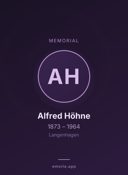 Memorial portrait of Alfred Höhne
