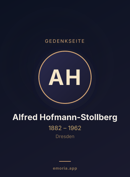 Gedenkportrait von Alfred Hofmann-Stollberg