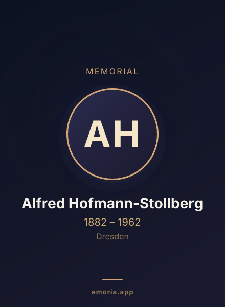 Memorial portrait of Alfred Hofmann-Stollberg