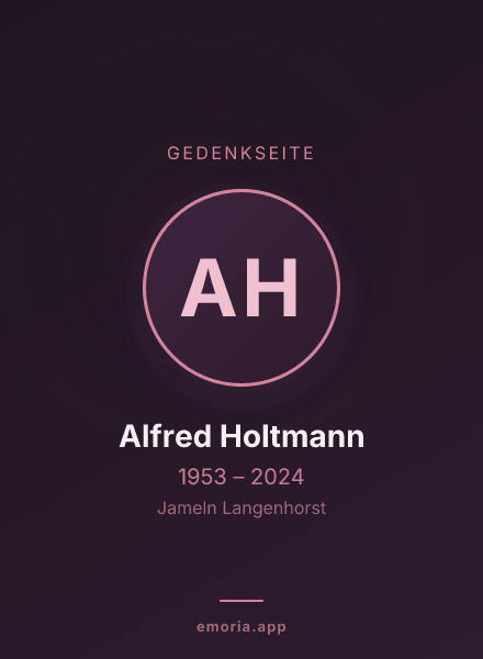 Gedenkportrait von Alfred Holtmann