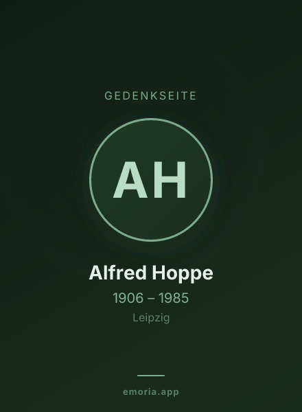 Gedenkportrait von Alfred Hoppe