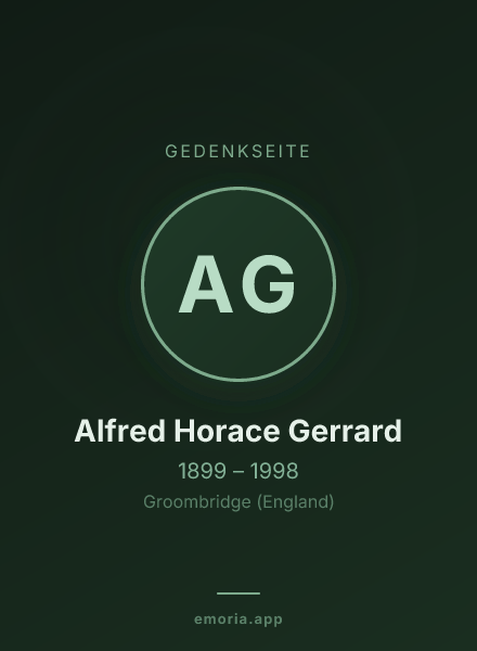 Gedenkportrait von Alfred Horace Gerrard