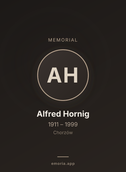 Memorial portrait of Alfred Hornig