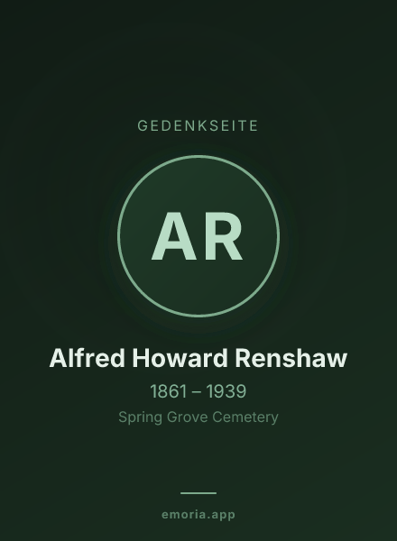 Gedenkportrait von Alfred Howard Renshaw