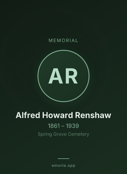 Memorial portrait of Alfred Howard Renshaw