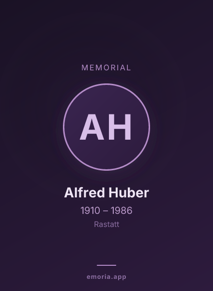 Memorial portrait of Alfred Huber