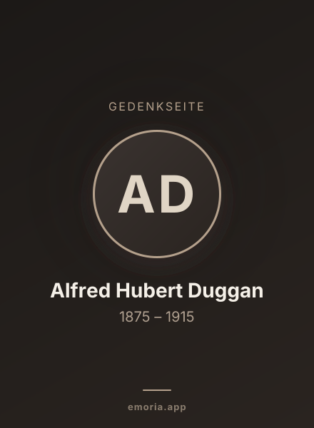 Gedenkportrait von Alfred Hubert Duggan