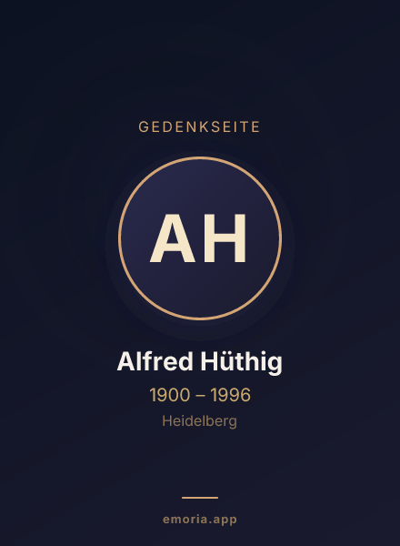 Gedenkportrait von Alfred Hüthig