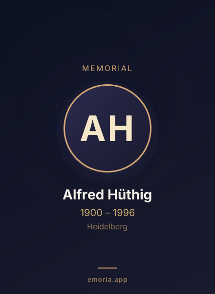 Memorial portrait of Alfred Hüthig