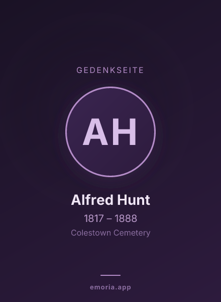 Gedenkportrait von Alfred Hunt